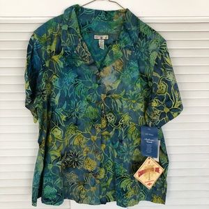 Caribbean Joe Batik Camp Shirt 2X